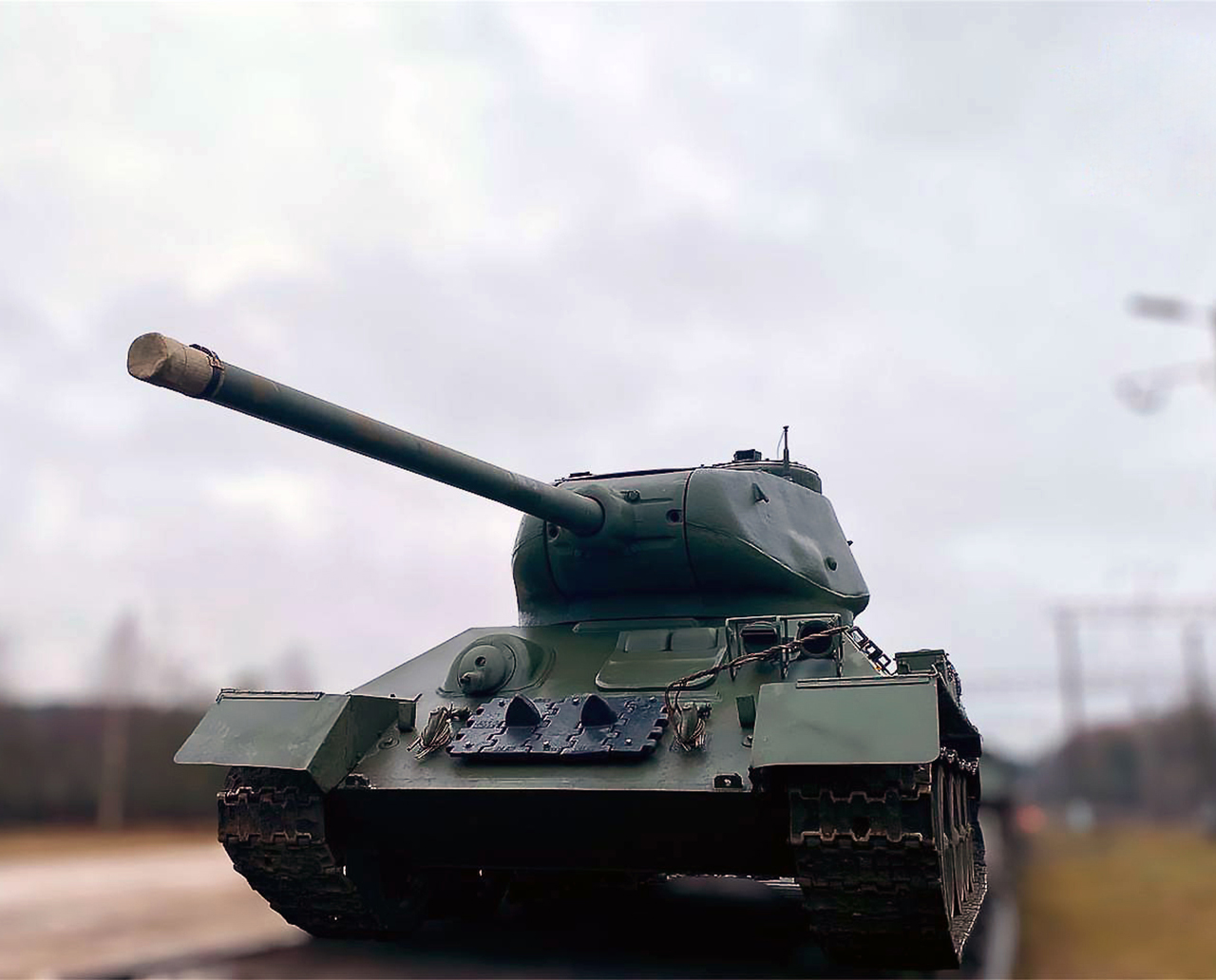 1 - Photographs of a troop train carrying T-34 tanks intended for a military parade being unloaded at Ozerishche station